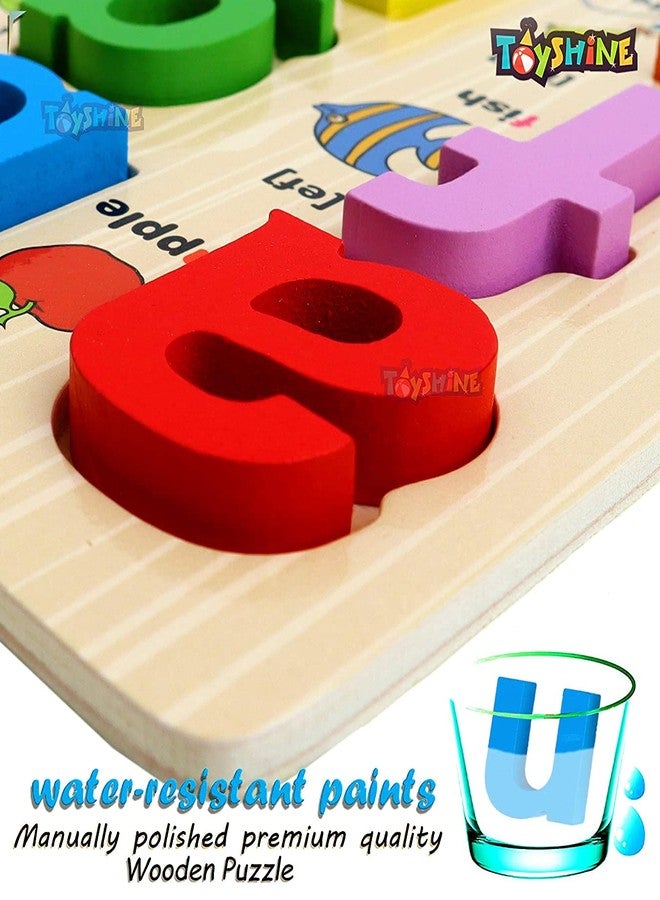 توي شاين لعبة أحجية الصور الخشبية من توي شاين، حروف وأرقام سميكة، لعبة تعليمية وتدريبية، متعددة الألوان - Image 4